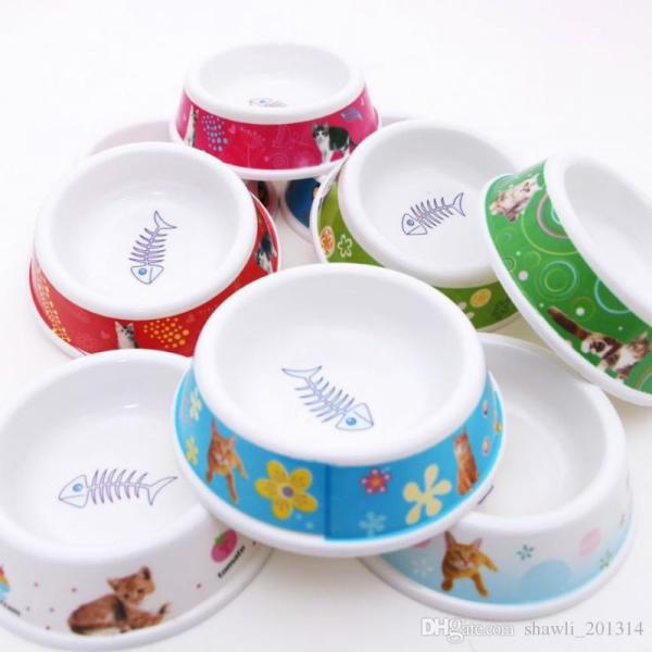 plastic cat feed bowl