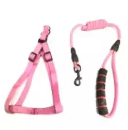 Pet harness with leash-Nylon-FOR PUPPY-color pink